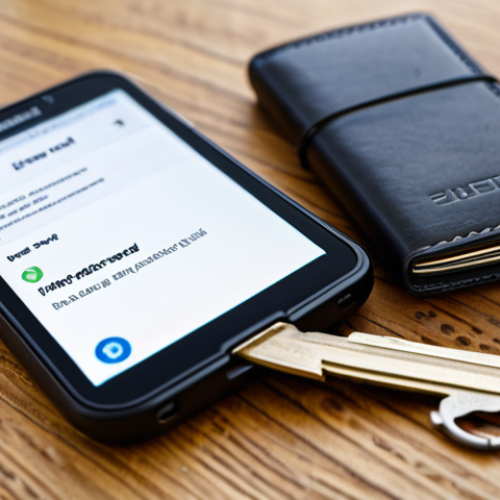 Home 19 Hardware Wallet Security**
"A close-up shot of a modern hardware wallet device lying on a wooden desk next to a house key and a folded piece of paper labeled 'Backup Seed.' Focus on the device's screen displaying a confirmation message. The background should be slightly blurred. professional, safe for work, appropriate content, fully clothed, perfect anatomy, natural proportions, high quality, security-focused, family-friendly."
**
