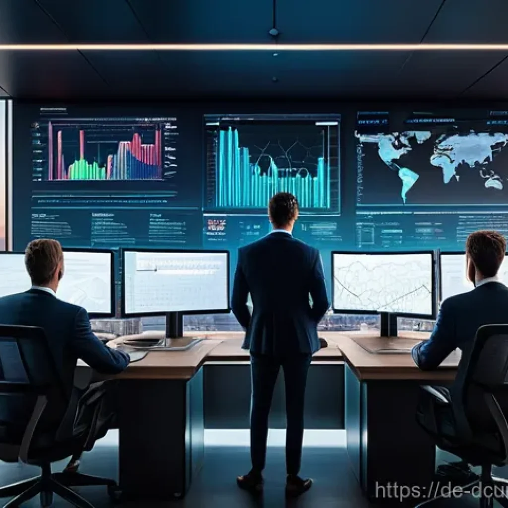 디지털화폐의 거래소 안전성 평가 - A professional, diverse group of individuals in a modern, clean European financial district office, ...
