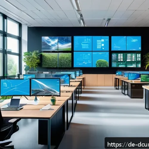 디지털화폐에 대한 주요 기업의 투자 - A modern corporate office environment in Germany with diverse professionals collaborating on blockch...